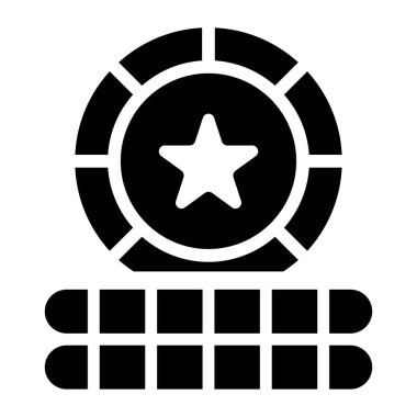 Düz dizaynlı yıldız sikkesi simgesi 