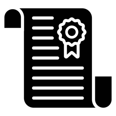 Diploma simgesi düz stil, akademik sertifika modada 