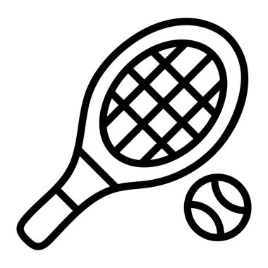 Top ile temel RGBracket, düz dizaynlı uzun tenis ikonu.