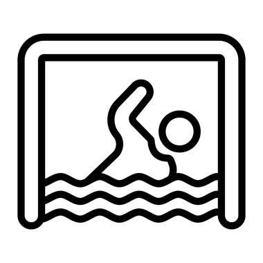 Yüzme simgesinin modaya uygun düz vektör tasarımı