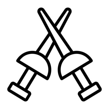 Eskrim simgesi, çapraz kılıç vektör tasarımı 