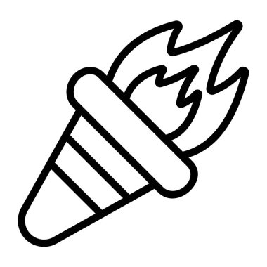 Olimpiyat meşalesini tanımlayan yanan bir ışık 