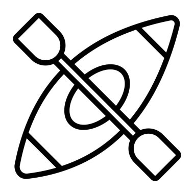 Kürekli tekne, kano botu modern düz stil. 