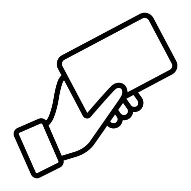 Modern tarzda hakem kartı simgesi, el verme kartı 