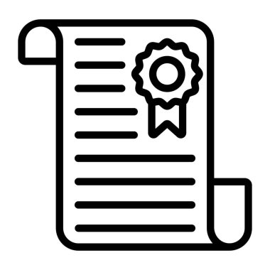 Diploma simgesi düz stil, akademik sertifika modada 