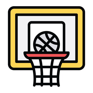 Basketbol potası düz dizayn, basketbol jantları vektörü 