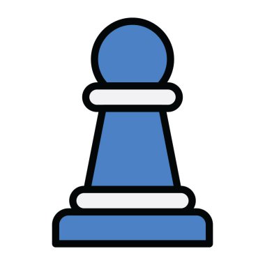 Satranç taşının düz vektör tasarımı, kale piyonu 