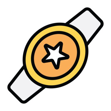 Güreş şampiyonluğu kemeri düz düzenlenebilir ikon