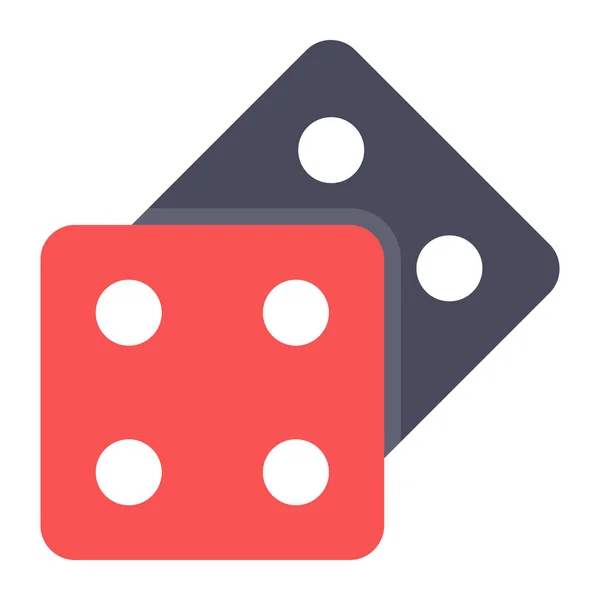 Ikone Des Casino Spielzubehörs Würfelspiel Einem Flachen Vektor — Stockvektor
