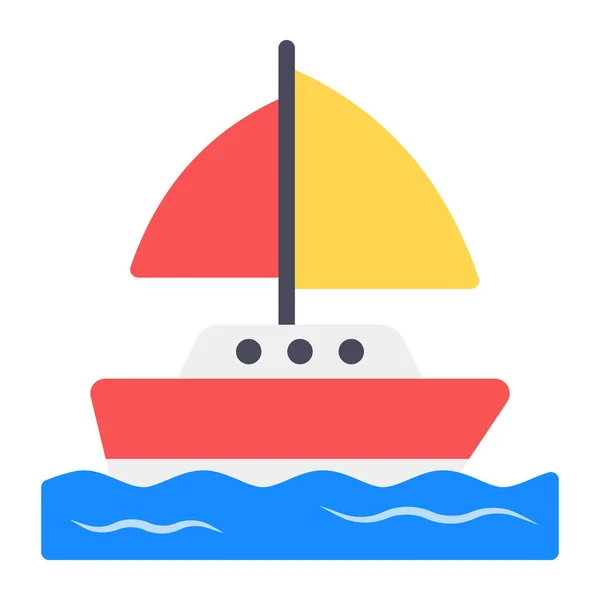 ヨットのベクトルデザイン 水上クラフトの編集可能なアイコン — ストックベクタ