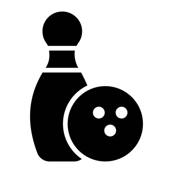 Bowling Symbol Schlagnadeln Editierbarem Stil — Stockvektor