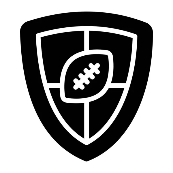 Escudo Interior Rugby Ícone Seguro Esportivo — Vetor de Stock