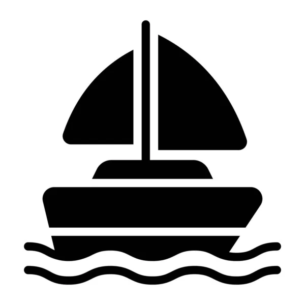 Vector Design Yacht Editable Icon Watercraft — Stock Vector