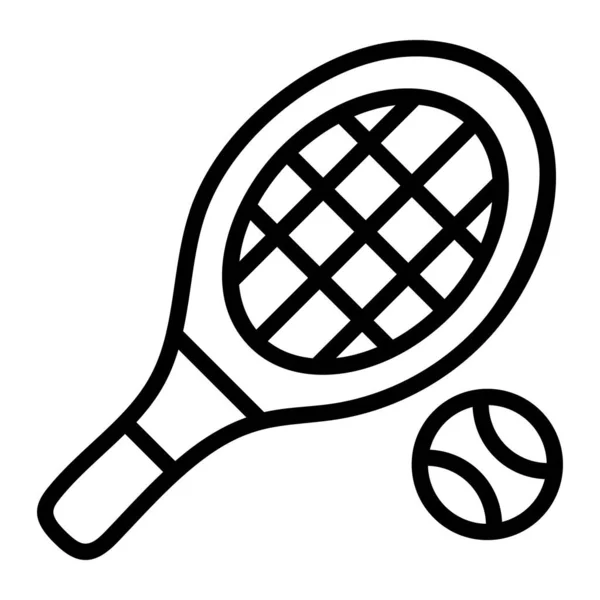 Rgbracket Básico Con Pelota Icono Del Tenis Largo Diseño Plano — Archivo Imágenes Vectoriales