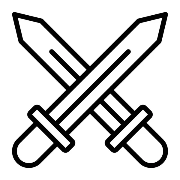 Kreuzschwerter Sicherheitssymbol Flaches Design Der Herausforderung — Stockvektor