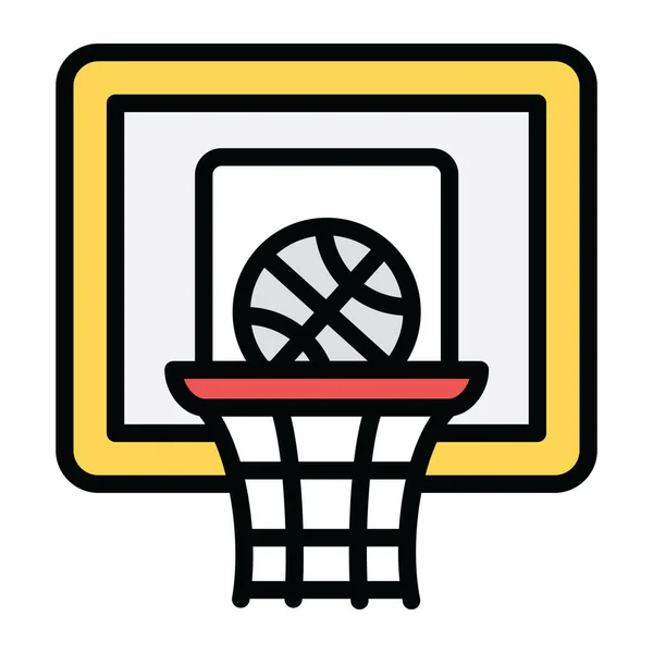 フラットデザインのバスケットボール フープ アイコン バスケットボール ベクトル — ストックベクタ