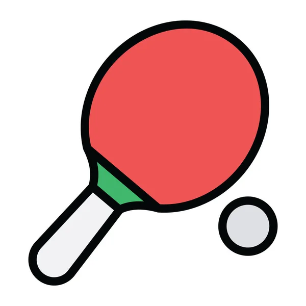 Grundlegende Tischtennis Ikone Flachen Design — Stockvektor