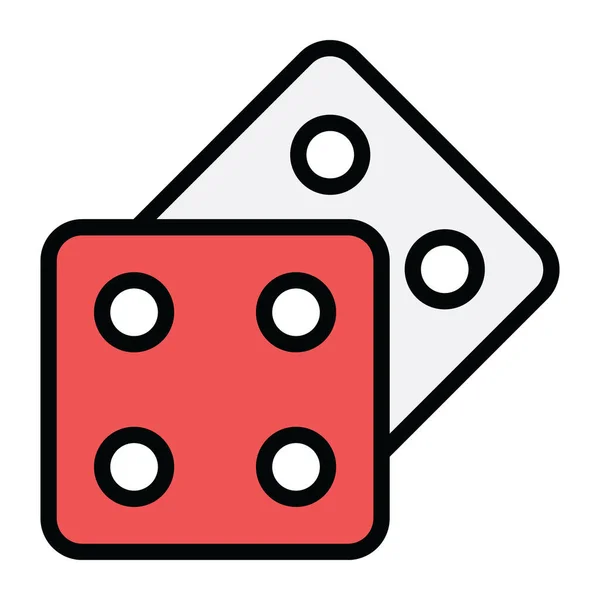 Icono Accesorios Juegos Casino Juego Dados Vector Estilo Plano — Archivo Imágenes Vectoriales