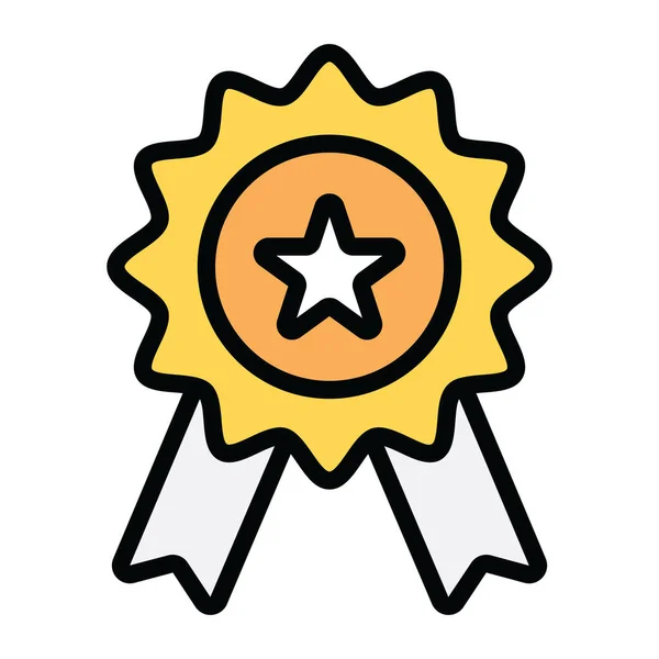 Ikona Odznaki Gwiazdkowej Płaskim Wzorze Edytowalny Wektor — Wektor stockowy
