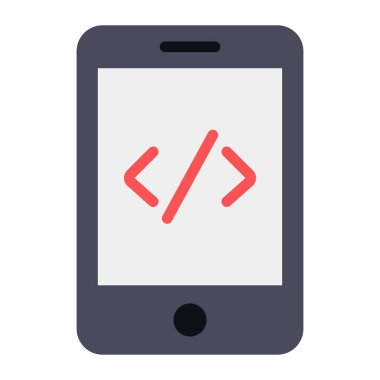 Mobil kodlamanın bir simge tasarımı, düz biçim vektörü 