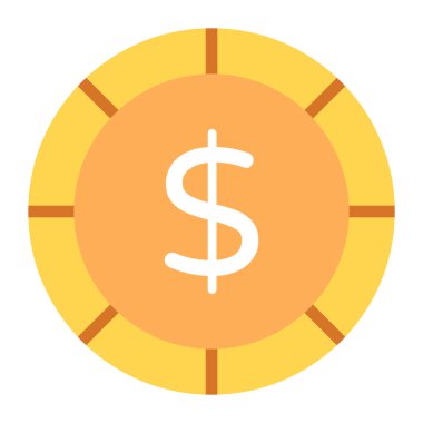 Düz biçimli para birimi simgesi, düzenlenebilir vektör cinsinden dolar parası 