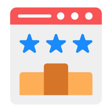 Web derecelendirmesinin bir simge tasarımı, düz biçim vektörü 