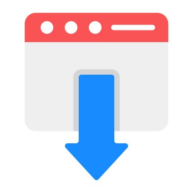 Web indirme simgesi, düz tasarım vektörü 