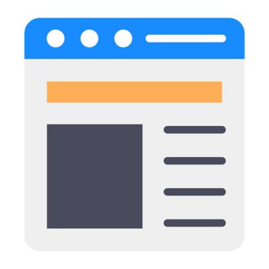 Web yerleşim simgesinin modaya uygun düz tasarımı