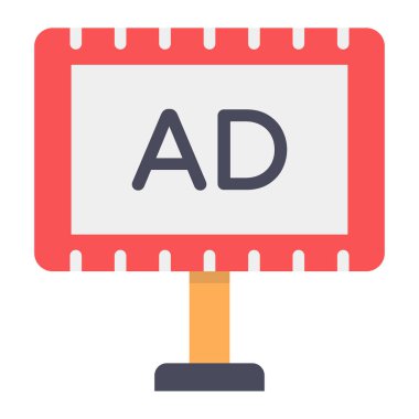 Reklam panosu simgesi biçimi, düz tasarım reklam panosu 