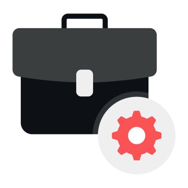 Teçhizatlı çanta, iş yönetimi simgesi konsepti