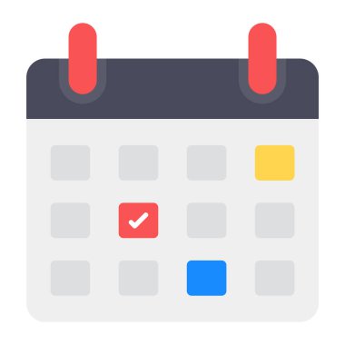 Düz dizayn olarak planlama simgesi, anımsatıcı vektörü 