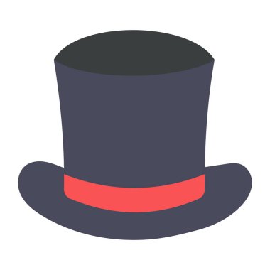 Silindir şapkanın simgesi, başlık aksesuarı vektörü 