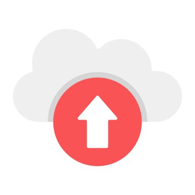 Bulutlu yukarı ok, bulut yükleme simgesinin modaya uygun tasarımı