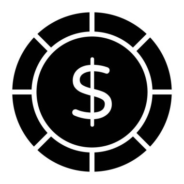 Düz biçimli para birimi simgesi, düzenlenebilir vektör cinsinden dolar parası 