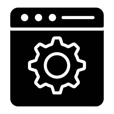 Web sayfasında çark web ayarı simgesini gösterir