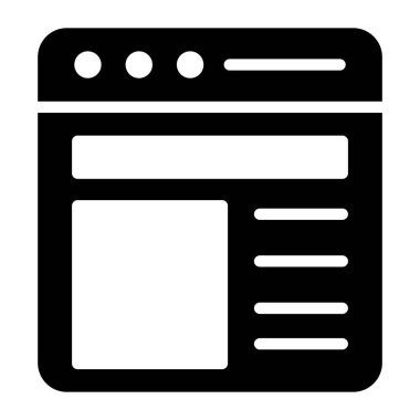 Web yerleşim simgesinin modaya uygun düz tasarımı