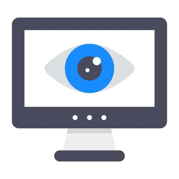 ウェブ監視アイコンの概念を示すモニター内部の目 — ストックベクタ