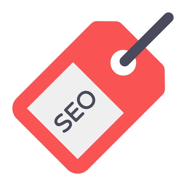 Trendy Flat Vector Design Seo Tag Icon — 스톡 벡터