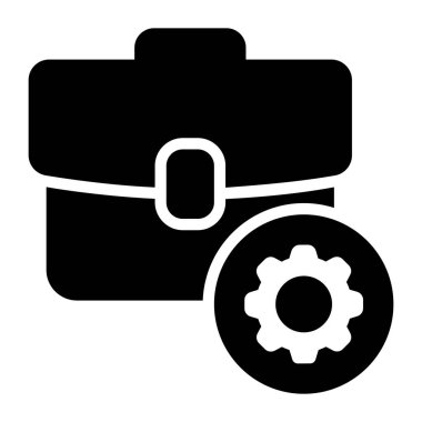 Teçhizatlı çanta, iş yönetimi simgesi konsepti