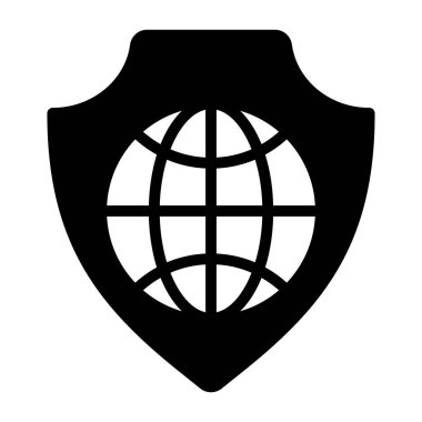 İnternet güvenlik simgesi, düz düzenlenebilir vektör 