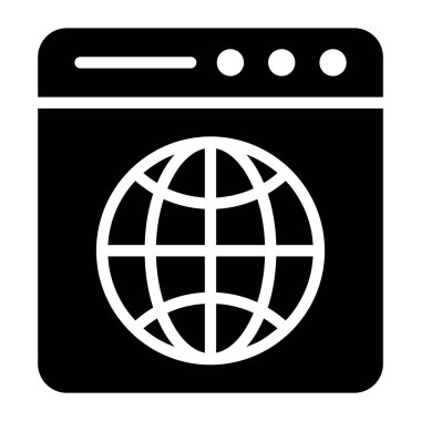 Web tarayıcı simgesinin modaya uygun tasarımı, düz biçim vektörü 