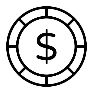 Düz biçimli para birimi simgesi, düzenlenebilir vektör cinsinden dolar parası 