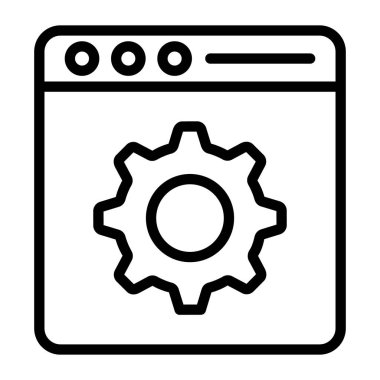 Web sayfasında web ayarı simgesini gösteren temel çark