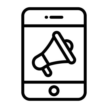 Akıllı telefonun içindeki megafon, mobil pazarlama simgesi