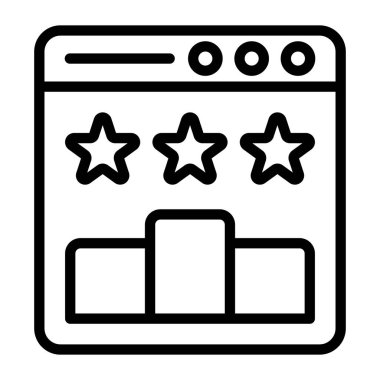 Web derecelendirmesinin bir simge tasarımı, düz biçim vektörü 