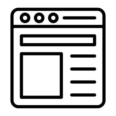 Web yerleşim simgesinin modaya uygun düz tasarımı