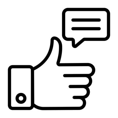 İleti baloncuğu ile el, onay simgesi