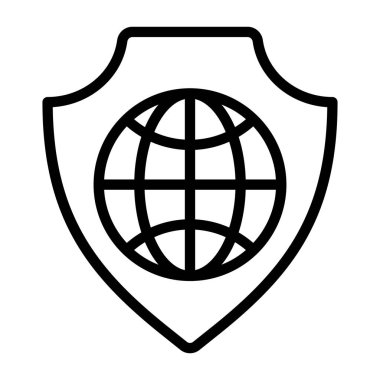 İnternet güvenlik simgesi, düz düzenlenebilir vektör 