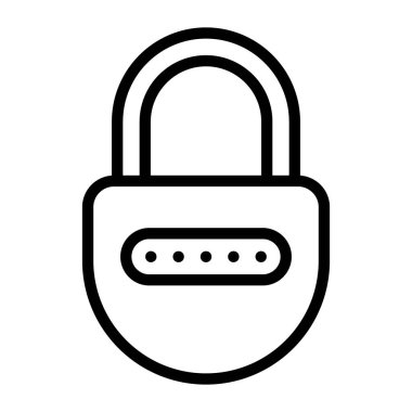 Parola kilidi simgesi düz biçimli 