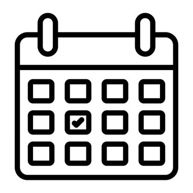 Düz dizayn olarak planlama simgesi, anımsatıcı vektörü 